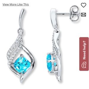 Blue & White Topaz Earrings Sterling Silver